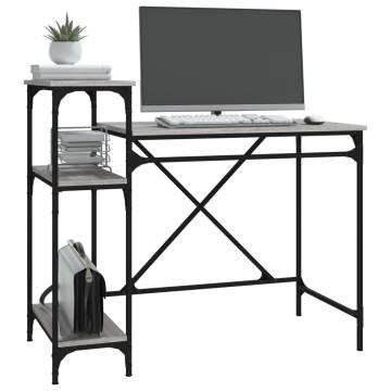 Industrial Desk with Shelves Grey Sonoma - 105x50x90 cm