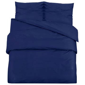 Navy Blue Duvet Cover Set 225x220 cm - Soft Cotton Bedding