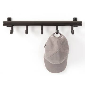 V-Part Techno 5 Black Coat Rack with 5 Hooks - Hipomarket