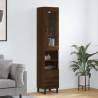 Highboard Brown Oak 34.5x34x180 cm Engineered Wood Colour brown oak Quantity in Package 1 Model 2 drawers 2 shelves 