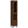 Stylish Highboard Brown Oak - 34.5x34x180 cm | Hipo Market