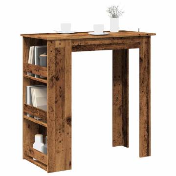 Bar Table with Storage Rack - Old Wood 102x50 cm | HipoMarket