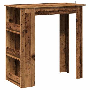 Bar Table with Storage Rack - Old Wood 102x50 cm | HipoMarket