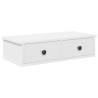 Wall Shelf with Drawers White - 60x25x15 cm Engineered Wood