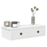 Wall Shelf with Drawers White - 60x25x15 cm Engineered Wood