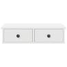 Wall Shelf with Drawers White - 60x25x15 cm Engineered Wood