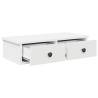 Wall Shelf with Drawers White - 60x25x15 cm Engineered Wood