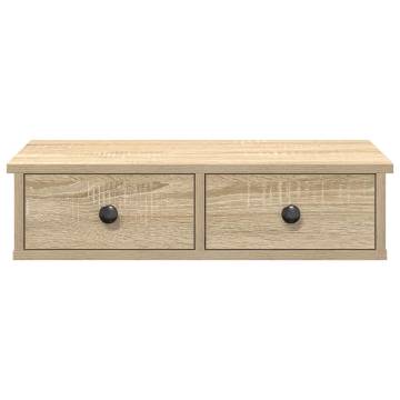 Wall Shelf with Drawers in Sonoma Oak - Practical & Stylish