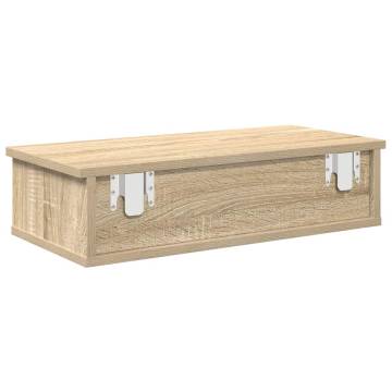 Wall Shelf with Drawers in Sonoma Oak - Practical & Stylish