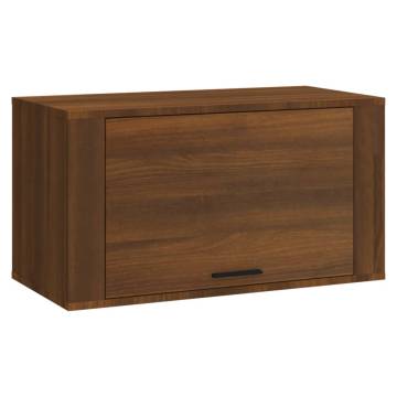 Wall-Mounted Shoe Cabinet - Brown Oak Solid Wood 70x35x38 cm