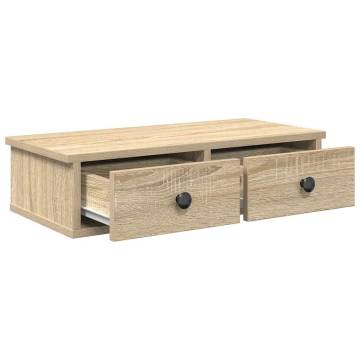 Wall Shelf with Drawers in Sonoma Oak - Practical & Stylish