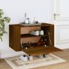 Wall-Mounted Shoe Cabinet - Brown Oak Solid Wood 70x35x38 cm