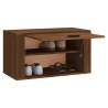 Wall-Mounted Shoe Cabinet - Brown Oak Solid Wood 70x35x38 cm