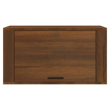 Wall-Mounted Shoe Cabinet - Brown Oak Solid Wood 70x35x38 cm