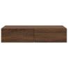 Wall Shelf with Drawers - Brown Oak, Engineered Wood | HiPoMarket