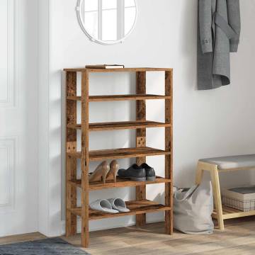 Elegant Old Wood Shoe Rack - 61x32x105 cm | HipoMarket