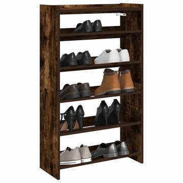 Shoe Rack Smoked Oak 60x25x100 cm - Stylish Storage Solution