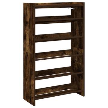 Shoe Rack Smoked Oak 60x25x100 cm - Stylish Storage Solution