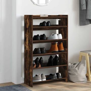 Shoe Rack Smoked Oak 60x25x100 cm - Stylish Storage Solution