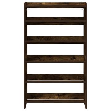 Shoe Rack Smoked Oak 60x25x100 cm - Stylish Storage Solution