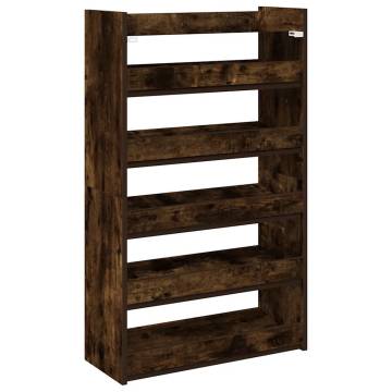 Shoe Rack Smoked Oak 60x25x100 cm - Stylish Storage Solution