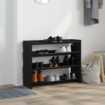 Shoe Rack Black 80x25x61.5 cm - Stylish Storage Solution