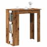 Bar Table with Shelf in Old Wood - Stylish & Durable