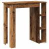 Bar Table with Shelf in Old Wood - Stylish & Durable