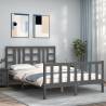  Bed Frame without Mattress Grey King Size Solid Wood Pine Colour grey Size 150 x 200 cm 