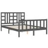 Grey King Size Solid Wood Pine Bed Frame - Hipomarket