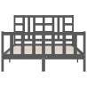 Grey King Size Solid Wood Pine Bed Frame - Hipomarket