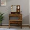 Dressing Table Set with LED Smoked Oak Engineered Wood Colour smoked oak Size 86.5 x 35 x 136 cm Quantity in Package 1 