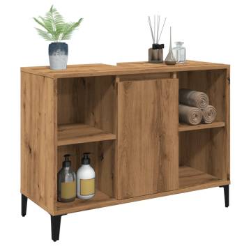 Artisan Oak Sink Cabinet | 80x33x60 cm Engineered Wood