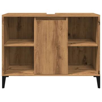 Artisan Oak Sink Cabinet | 80x33x60 cm Engineered Wood