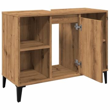 Artisan Oak Sink Cabinet | 80x33x60 cm Engineered Wood