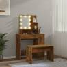 Dressing Table Set with LED in Smoked Oak - Stylish & Functional