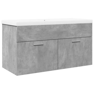 Bathroom Sink Cabinet with Built-in Basin - Concrete Grey