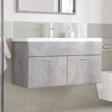 Bathroom Sink Cabinet with Built-in Basin - Concrete Grey