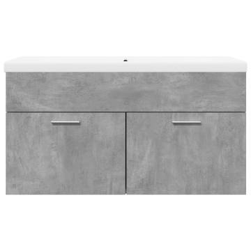 Bathroom Sink Cabinet with Built-in Basin - Concrete Grey