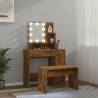 Dressing Table Set with LED in Smoked Oak - Stylish & Functional