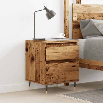 Stylish Old Wood Bedside Cabinet - 40x35x50 cm | HipoMarket