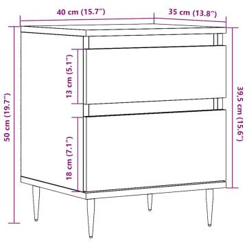 Stylish Old Wood Bedside Cabinet - 40x35x50 cm | HipoMarket