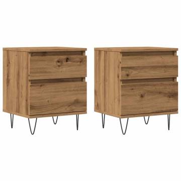 Trendy Artisan Oak Bedside Cabinets - 2 pcs | HipoMarket