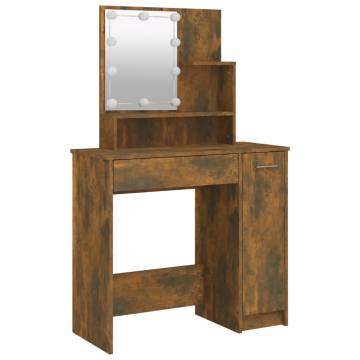 Dressing Table Set with LED in Smoked Oak - Stylish & Functional