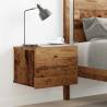 Wall-mounted Bedside Cabinet Old Wood - Space Saver 40x32cm