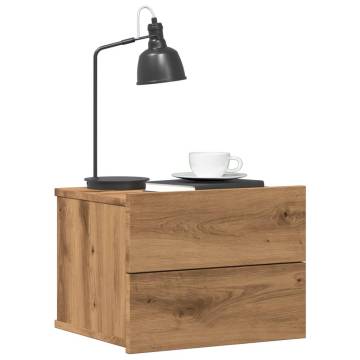 Wall-Mounted Bedside Cabinet Artisan Oak - 40x32x30 cm