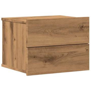 Wall-Mounted Bedside Cabinet Artisan Oak - 40x32x30 cm