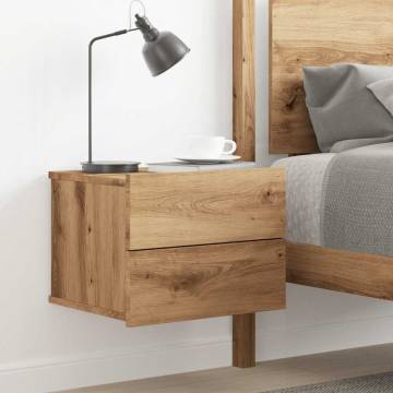 Wall-Mounted Bedside Cabinet Artisan Oak - 40x32x30 cm