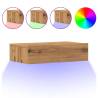 Stylish TV Cabinets with LED Lights - Artisan Oak (2 pcs)