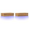 Stylish TV Cabinets with LED Lights - Artisan Oak (2 pcs)